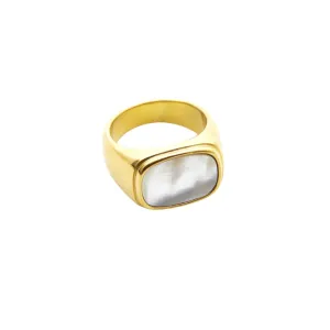 Mother of Pearl Signet Ring