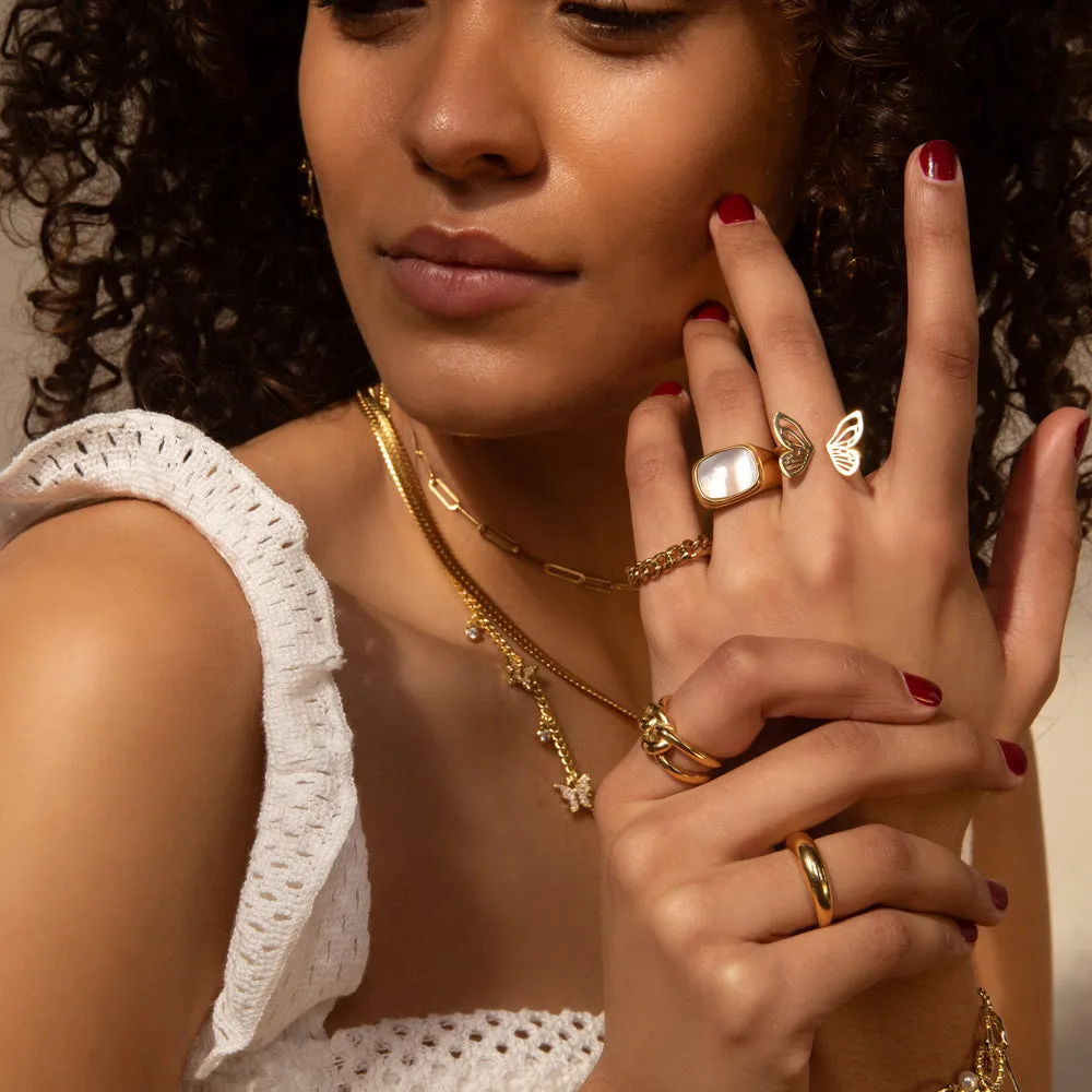 Mother of Pearl Signet Ring