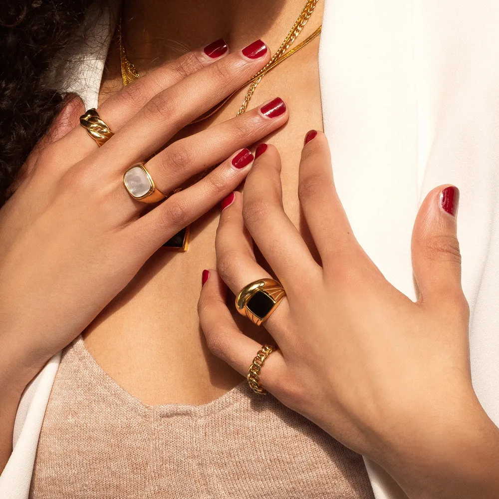 Mother of Pearl Signet Ring