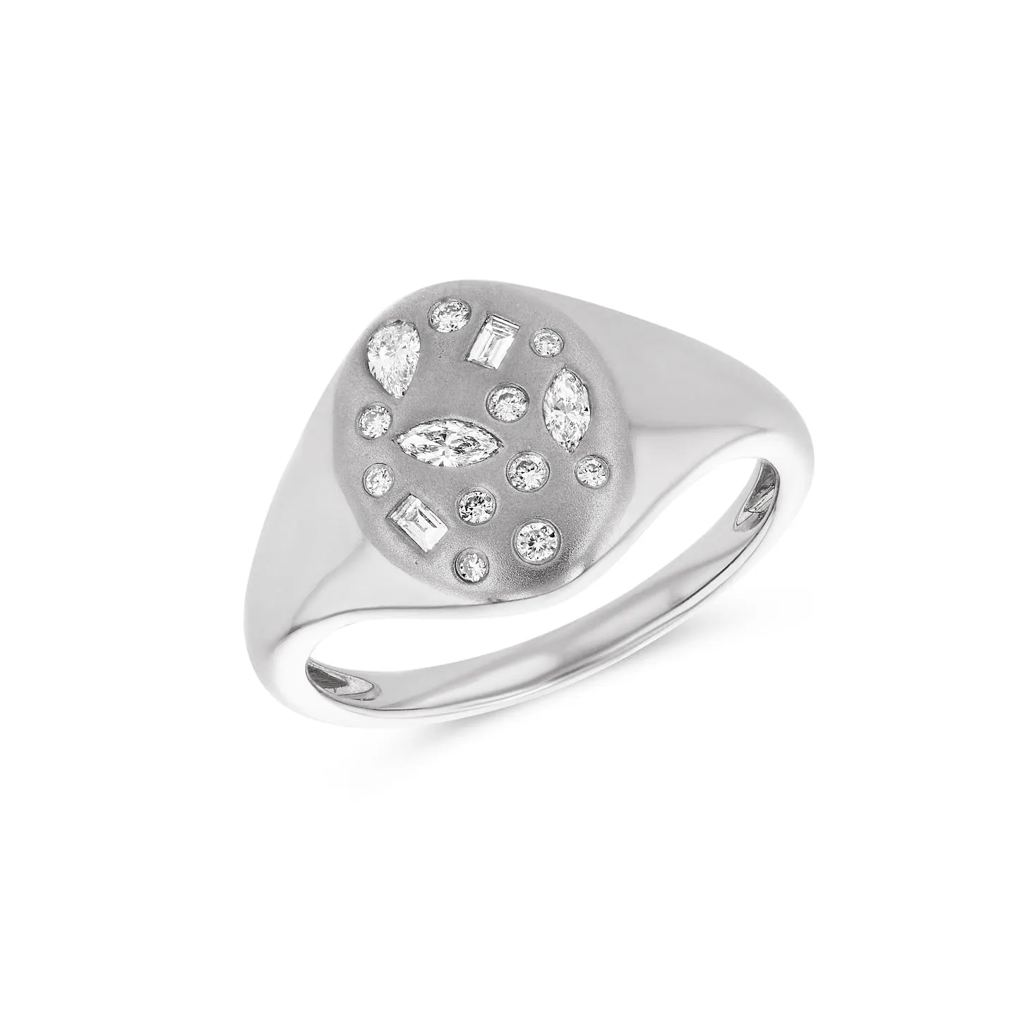 Multi Shape Brushed Signet Ring