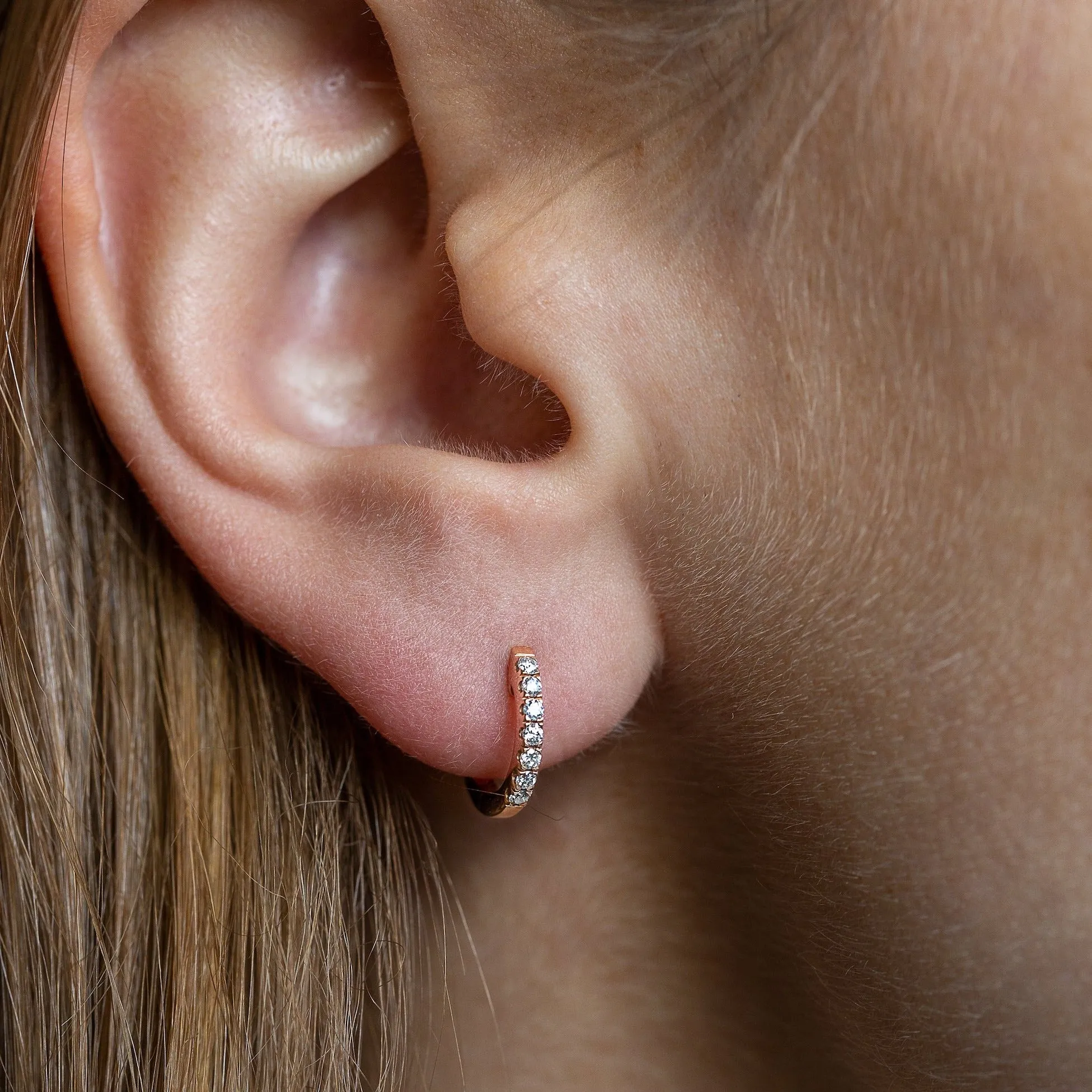 Myer Small Diamond Hoop Earrings