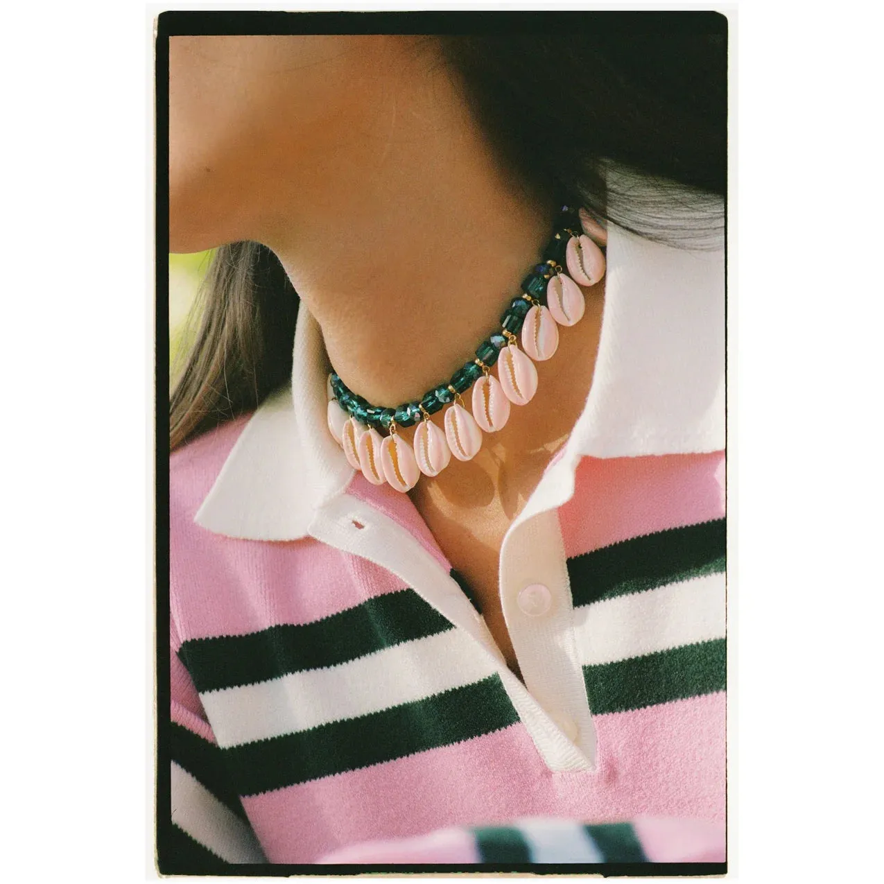 NARCOSHELL NECKLACE | EMERALD & PINK