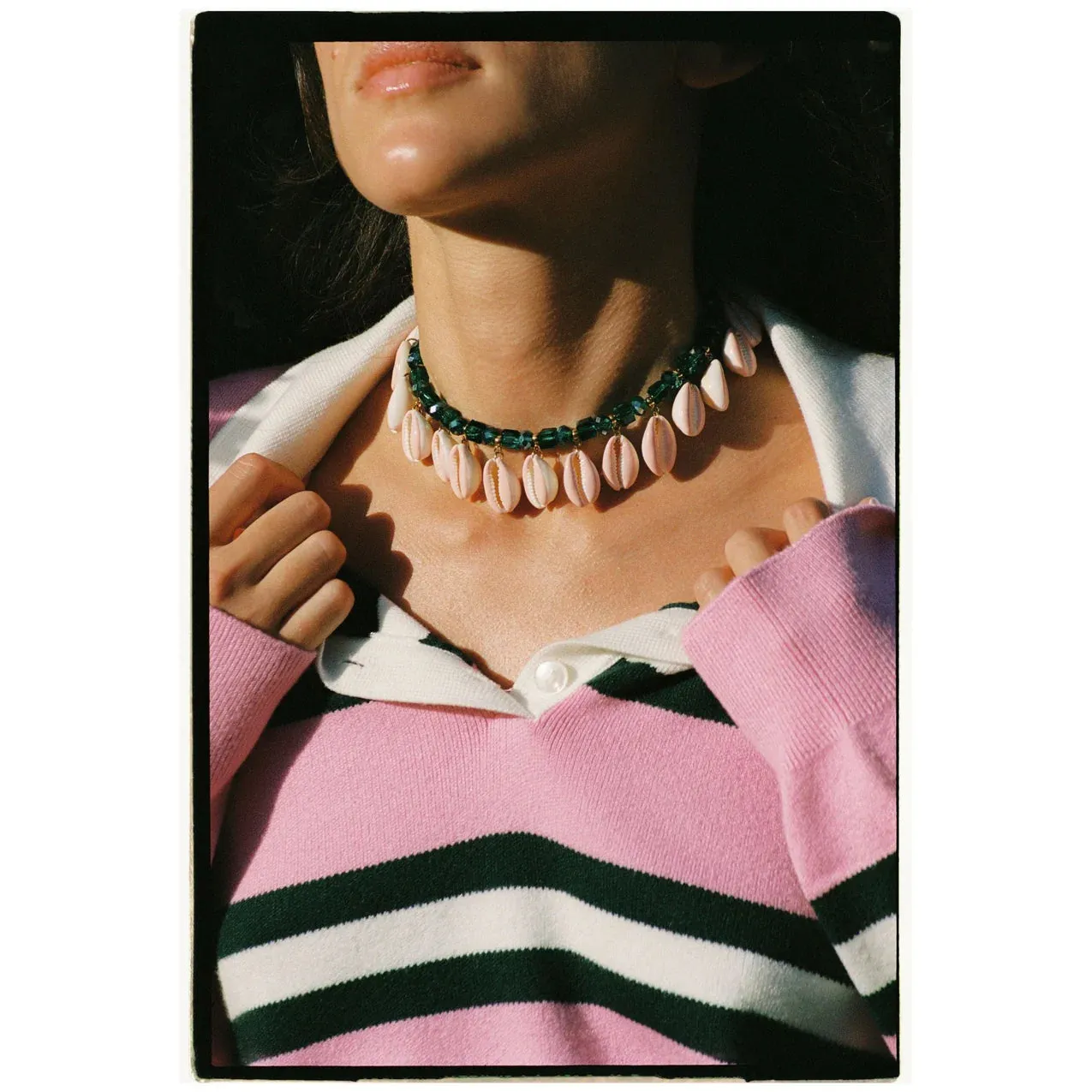 NARCOSHELL NECKLACE | EMERALD & PINK