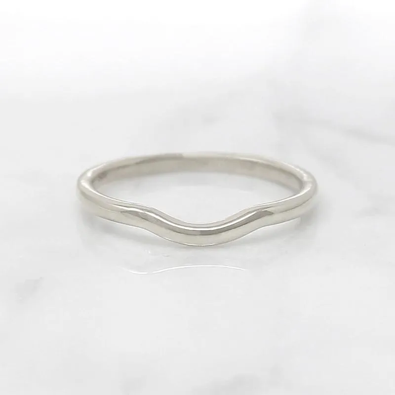 Narrow Contour Curve Wedding Band