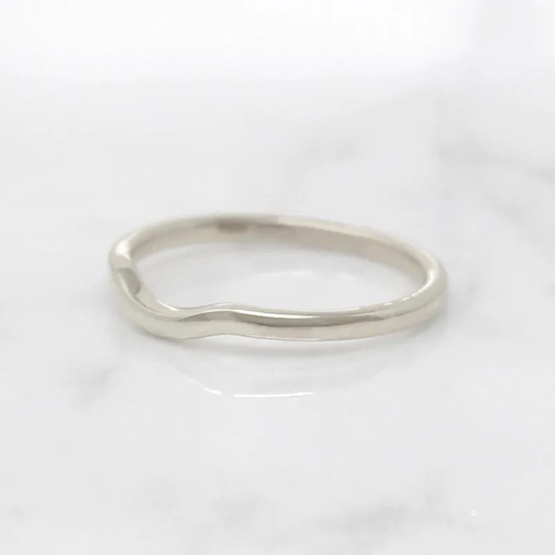 Narrow Contour Curve Wedding Band