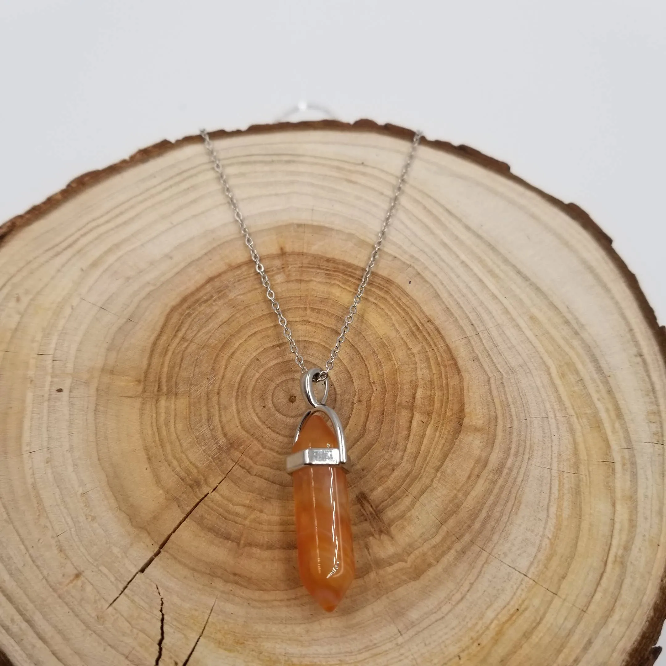 Natural Healing Stone Pendant Necklace