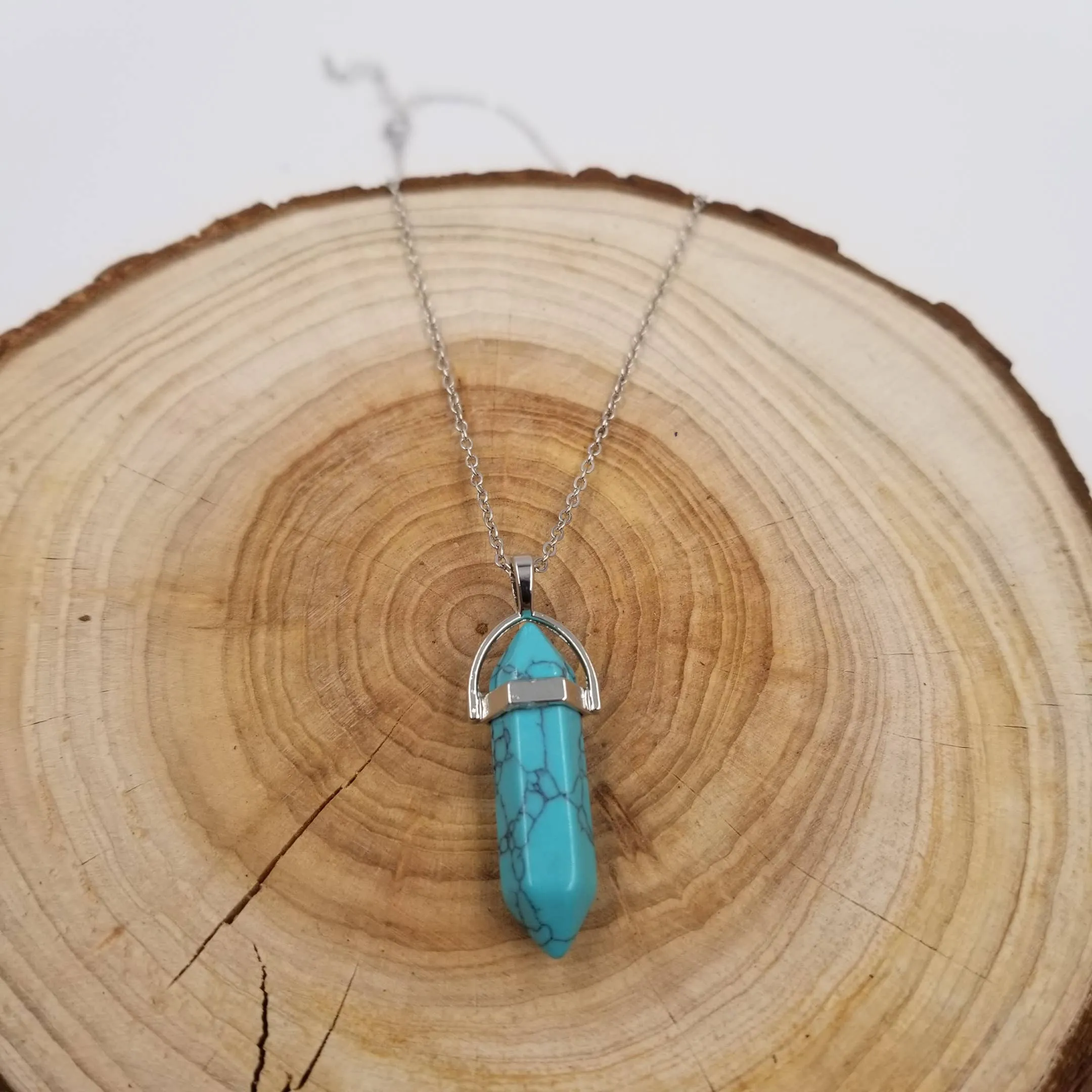 Natural Healing Stone Pendant Necklace
