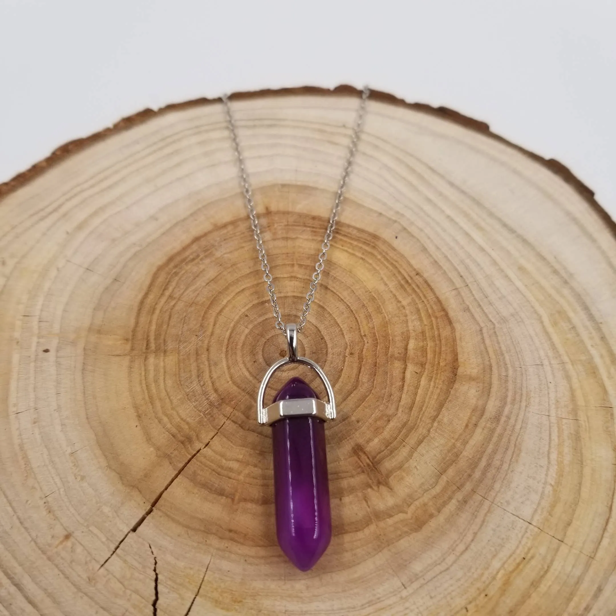 Natural Healing Stone Pendant Necklace