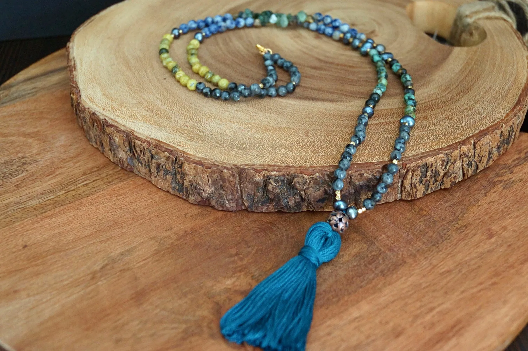 Natural Stone Tassel Necklace