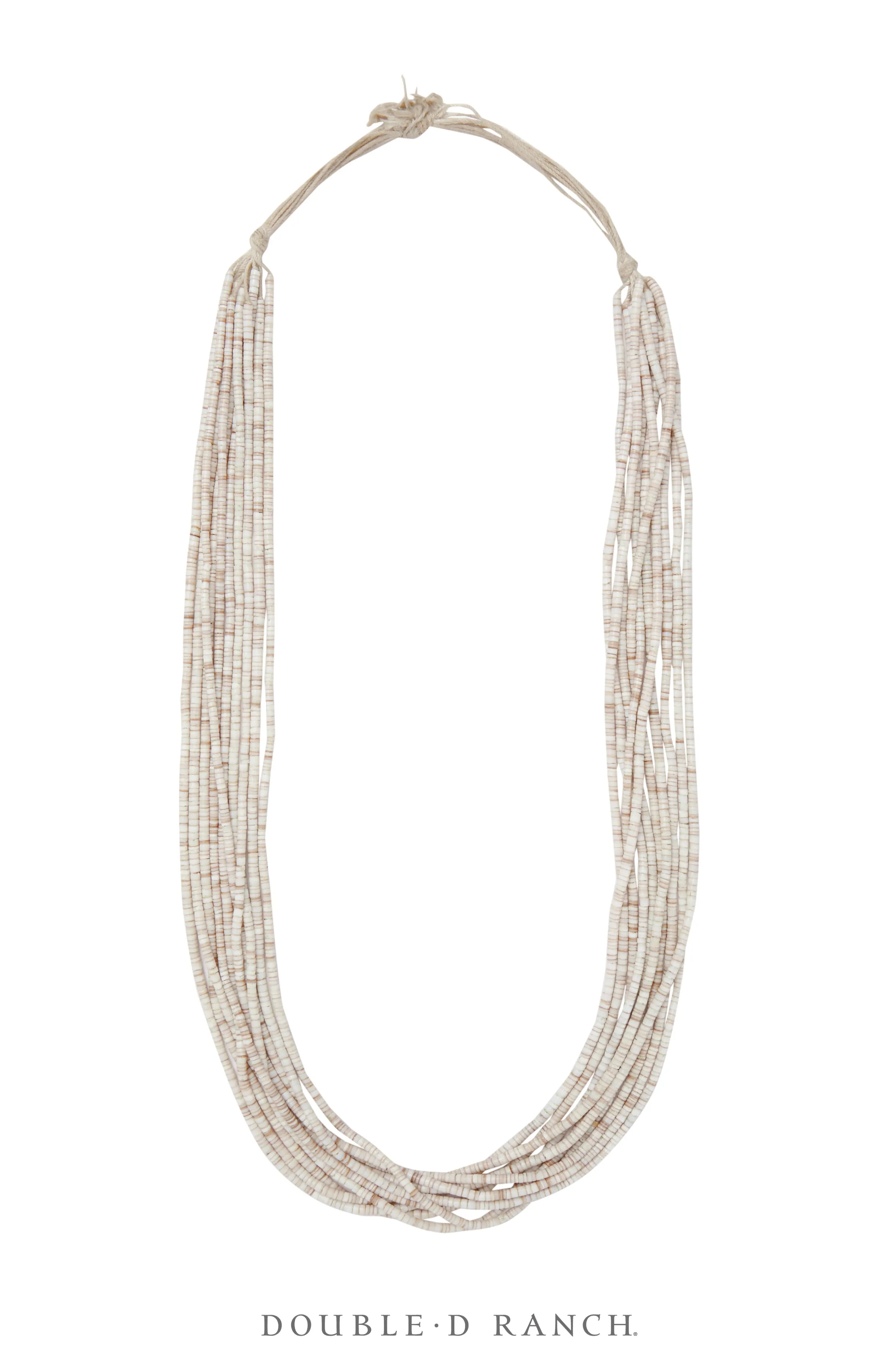 Necklace, Natural Stone, Shell Heishi, 10 Strand, Santo Domingo, 10 Strand, Vintage, 3410