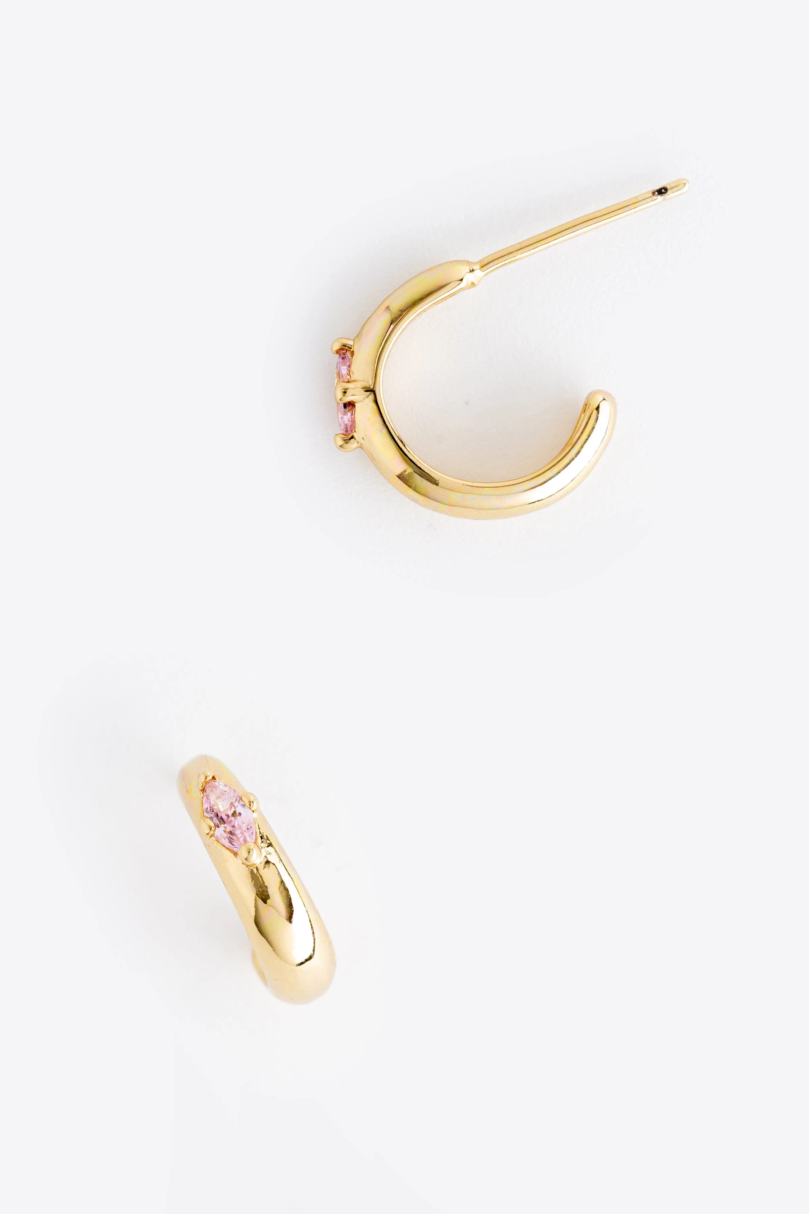 October Tourmaline J-Hoop Earrings