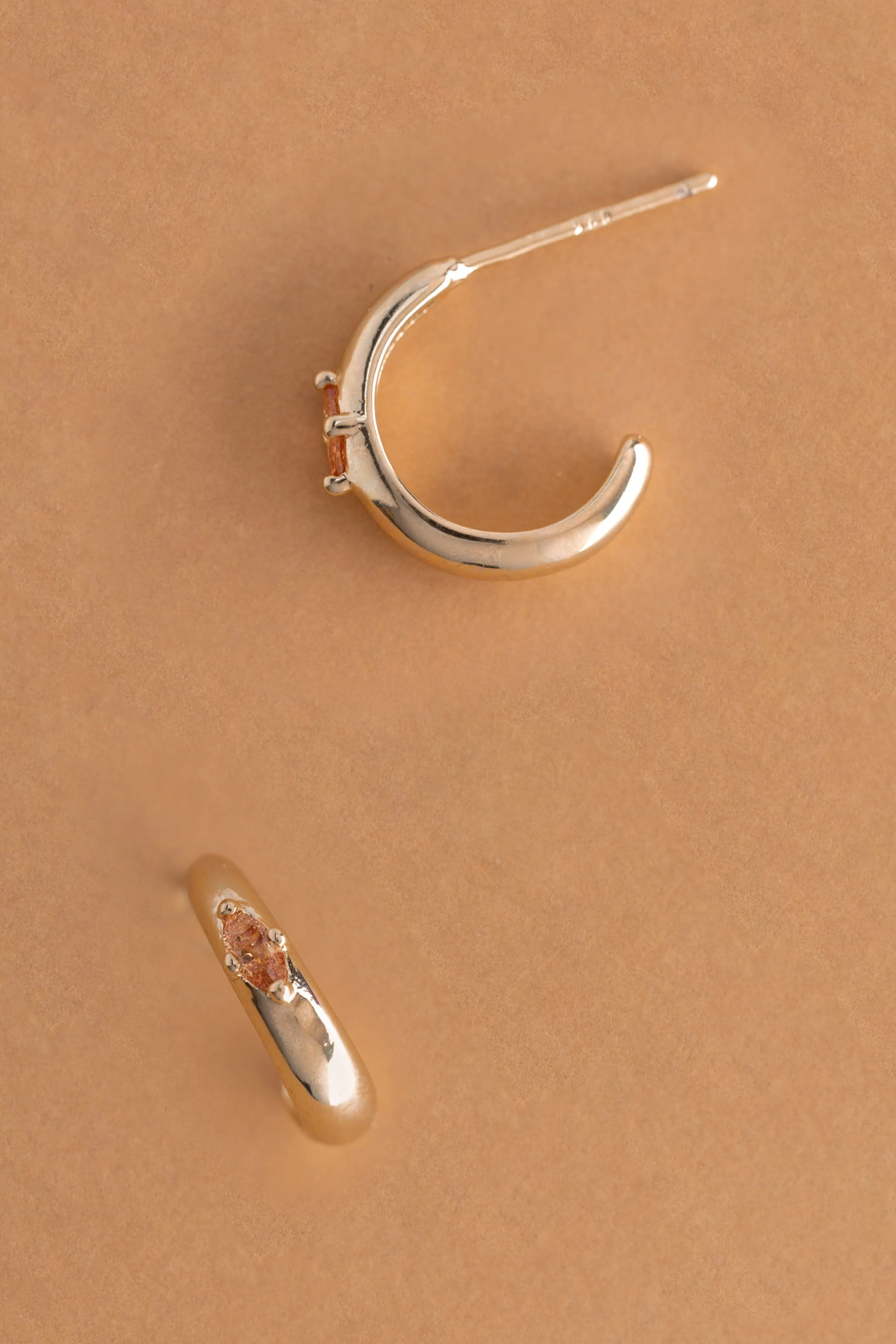 October Tourmaline J-Hoop Earrings