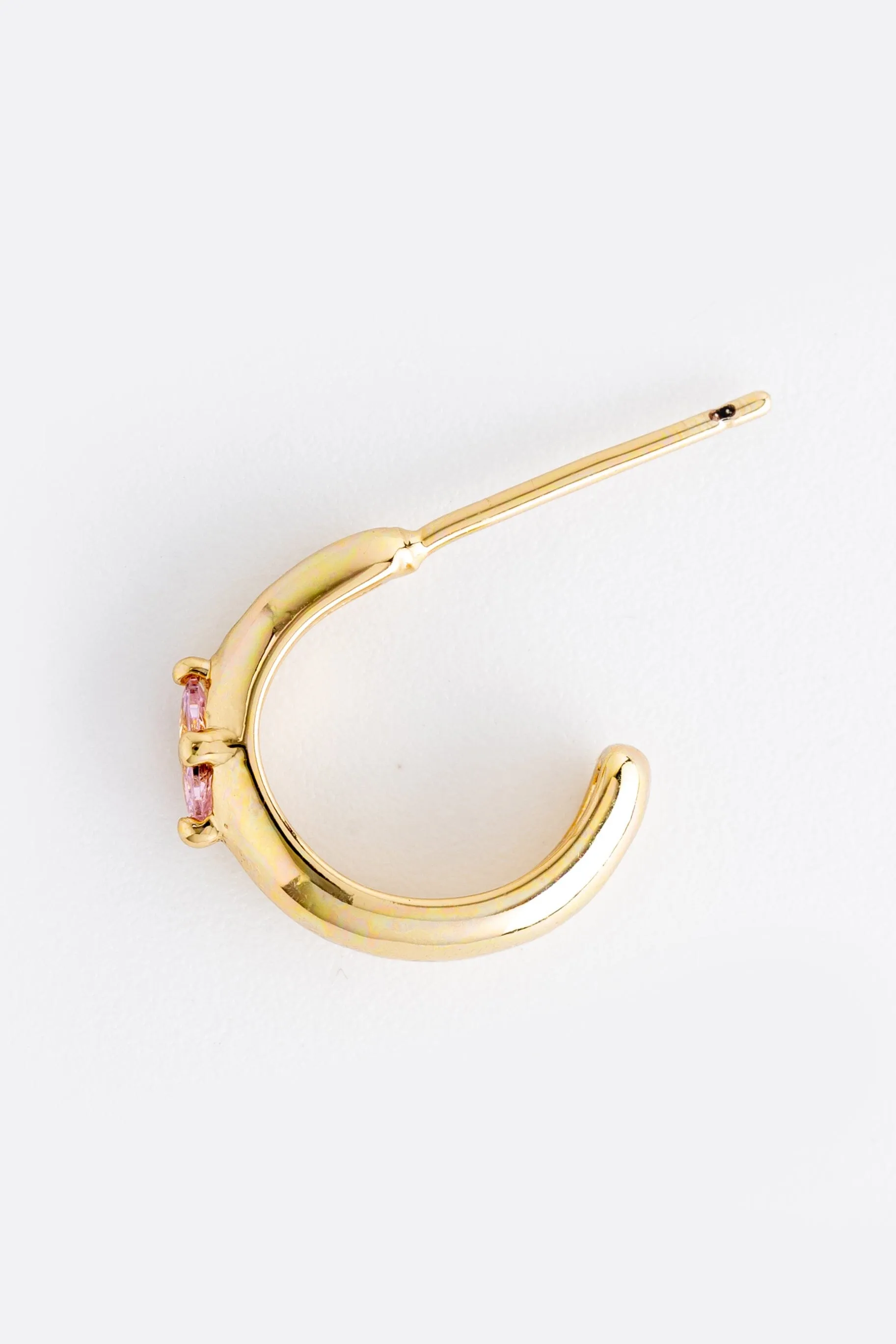 October Tourmaline J-Hoop Earrings