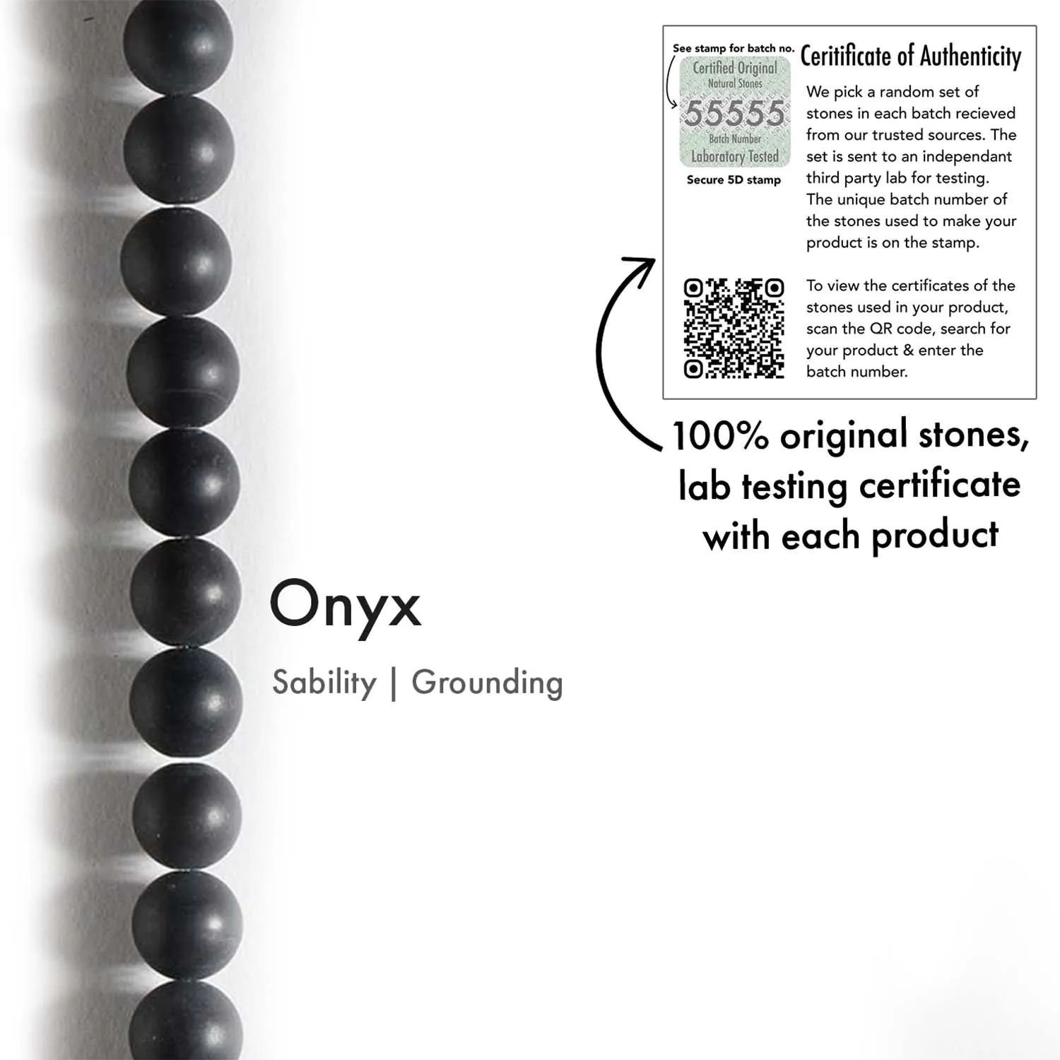 Onyx Natural Stone Elastic Bracelet
