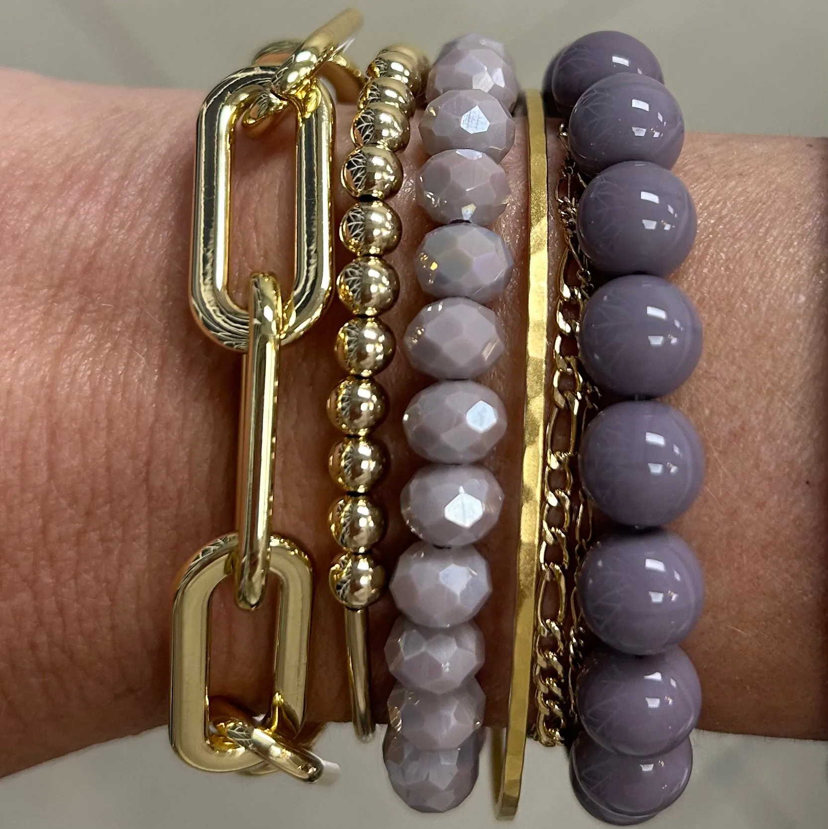Opaque Purple Druk 10mm Bracelet