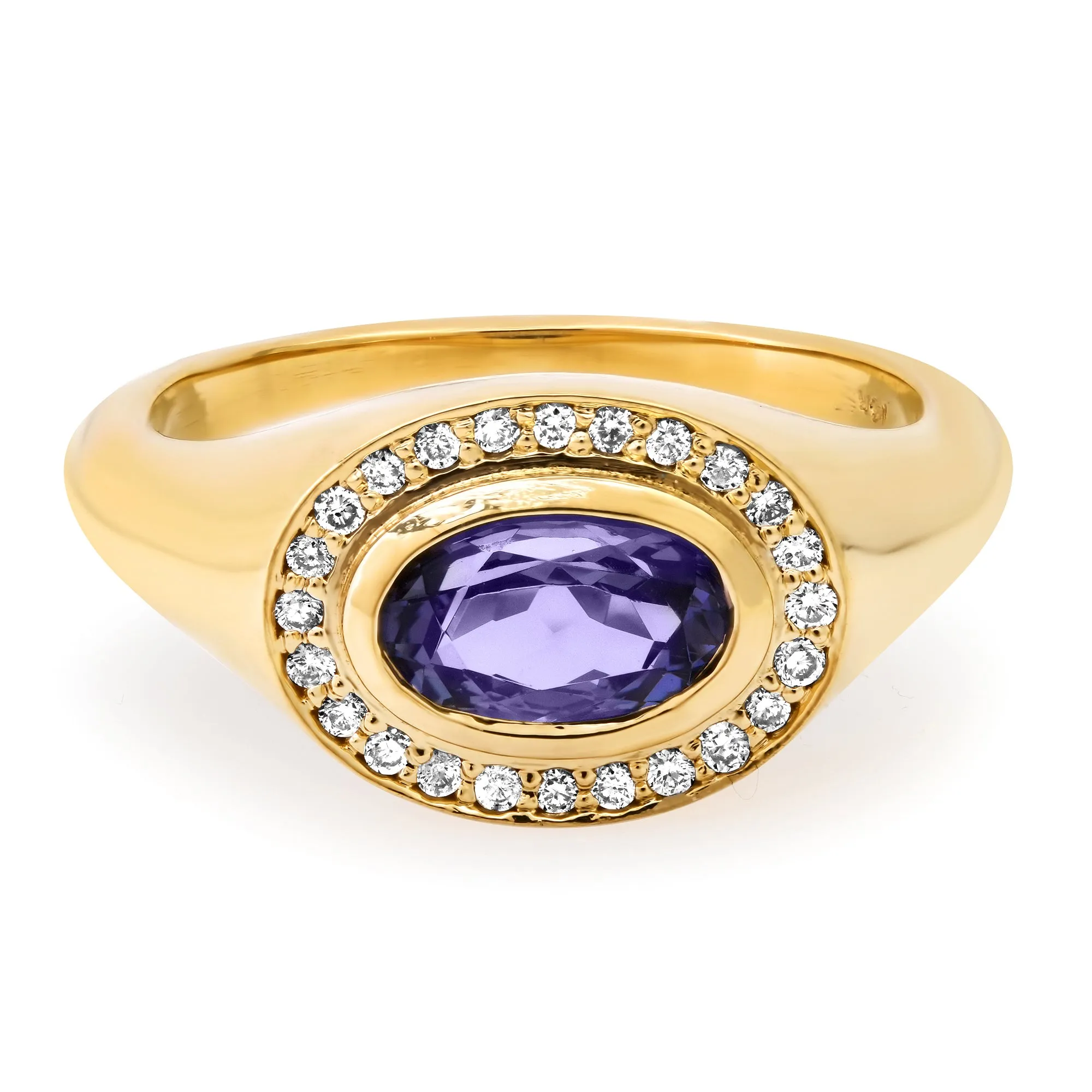 Oracle OOAK Tanzanite Signet Halo Ring