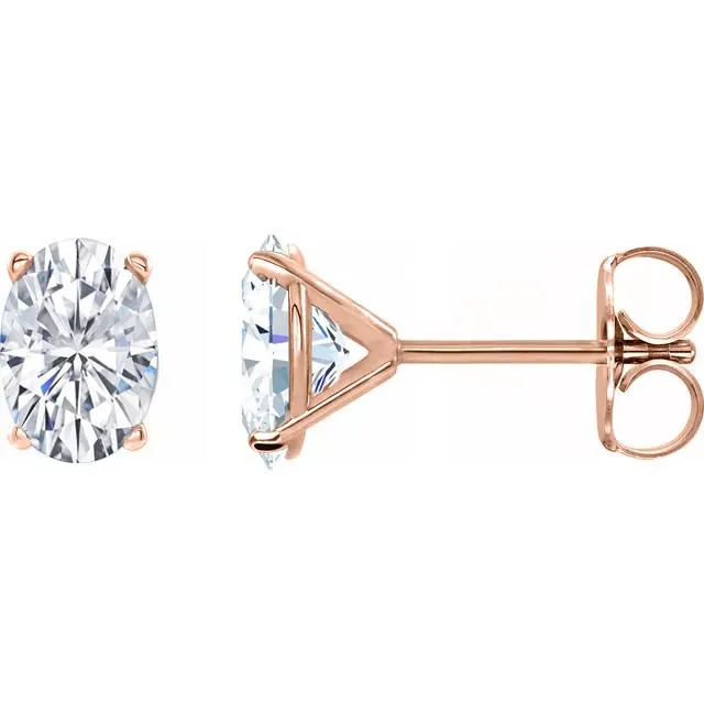 Oval Center 4 Prong Martini Earrings