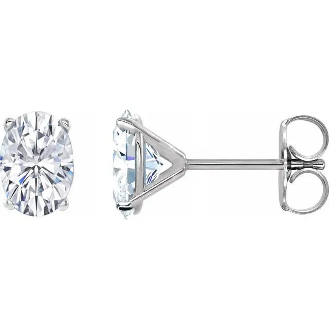 Oval Center 4 Prong Martini Earrings