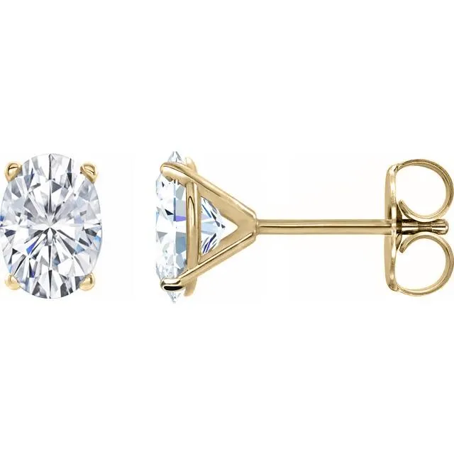Oval Center 4 Prong Martini Earrings
