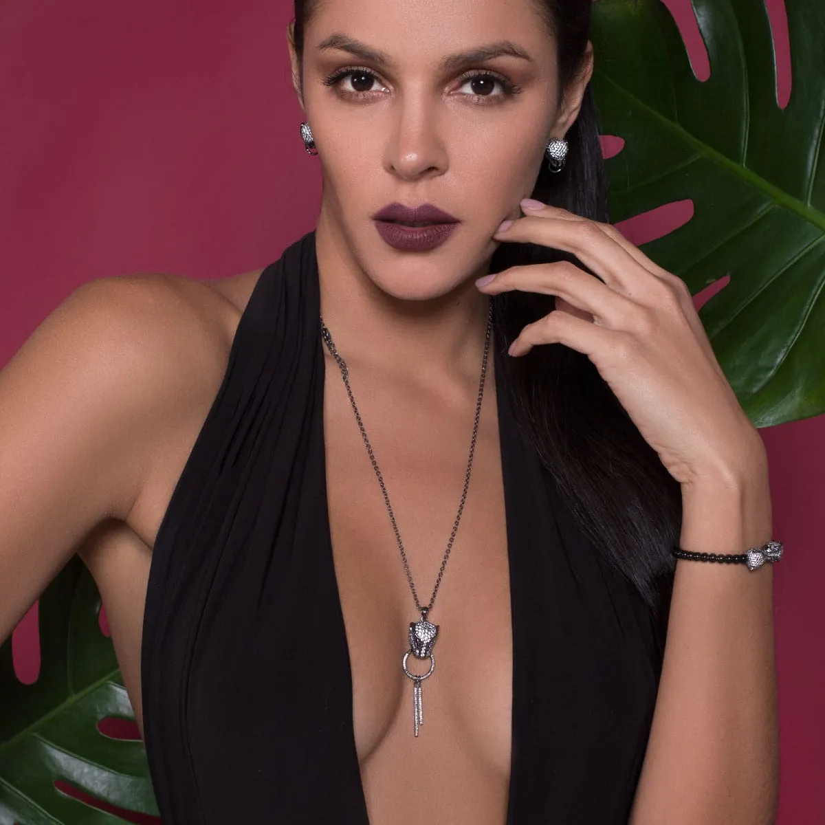 Panthera by Keysi Sayago | Gunmetal | Cubic Zirconia Crystal Bracelet