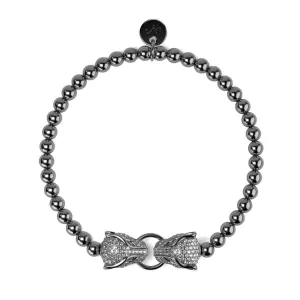 Panthera by Keysi Sayago | Gunmetal | Cubic Zirconia Crystal Bracelet