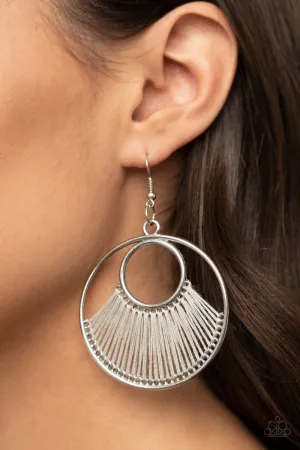 Paparazzi Really High-Strung - Silver Earrings