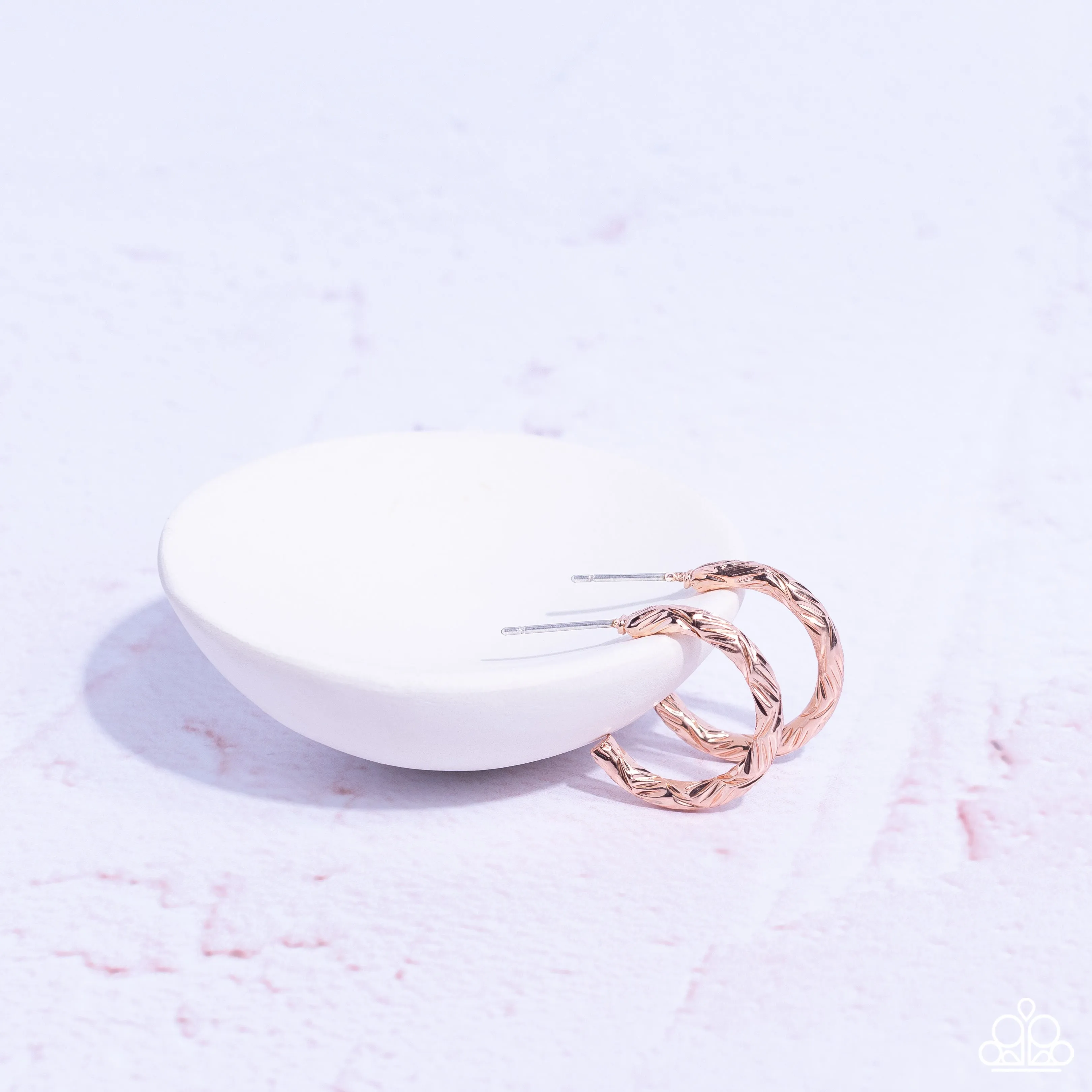 Paparazzi Triumphantly Textured - Rose Gold Earrings