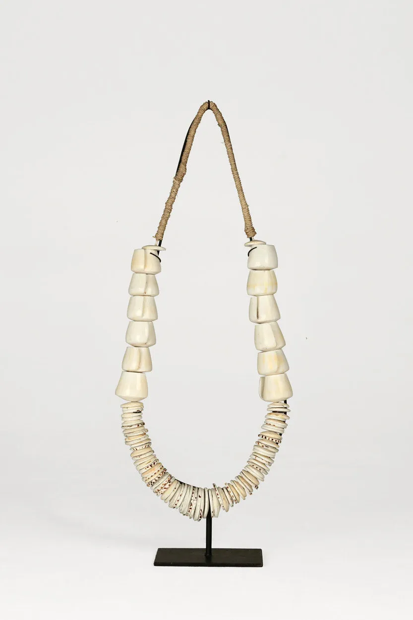 Papua Tall Shell Tribal Necklace Sculpture