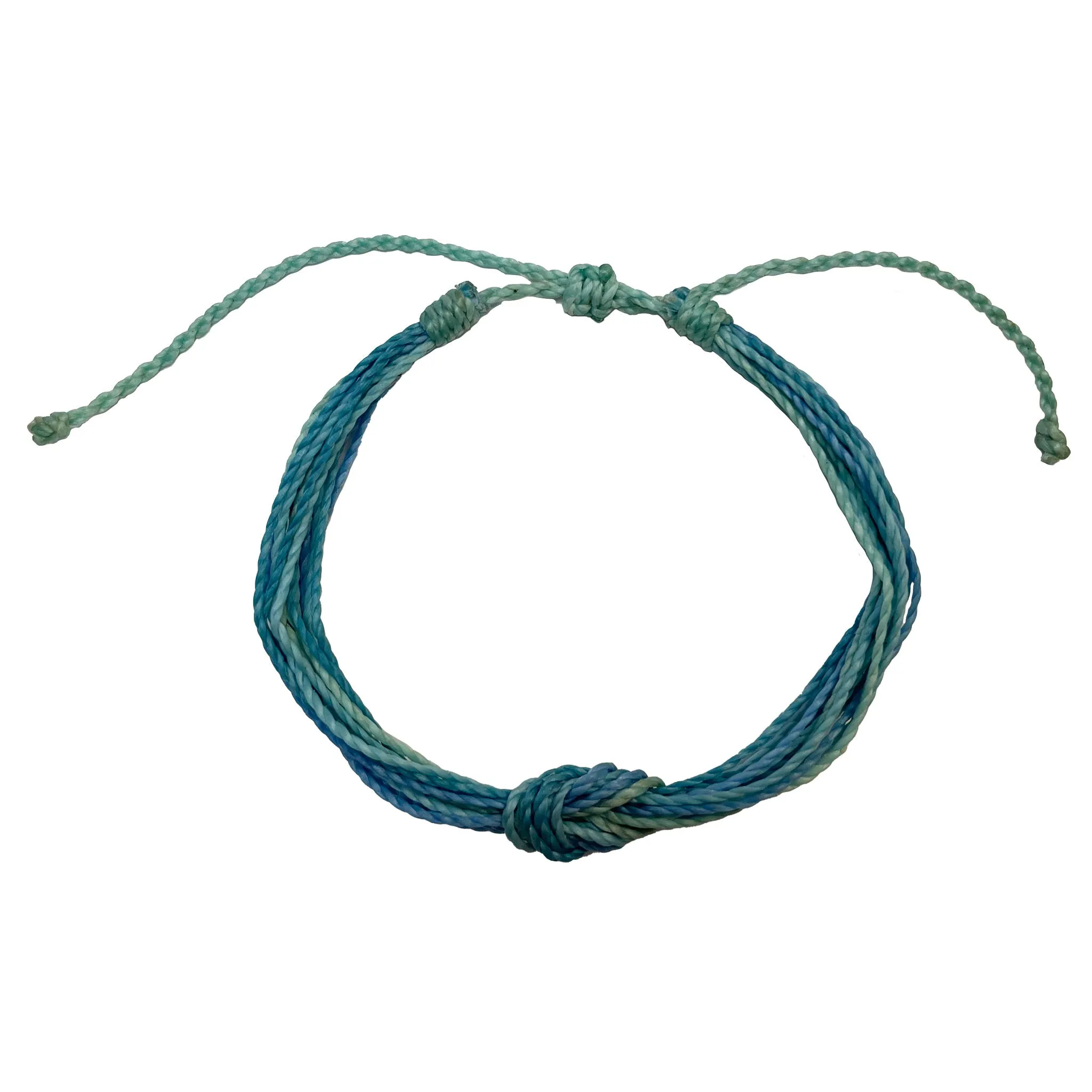 Pastel Hues Handmade Wax Cord Reef Knot Bracelet