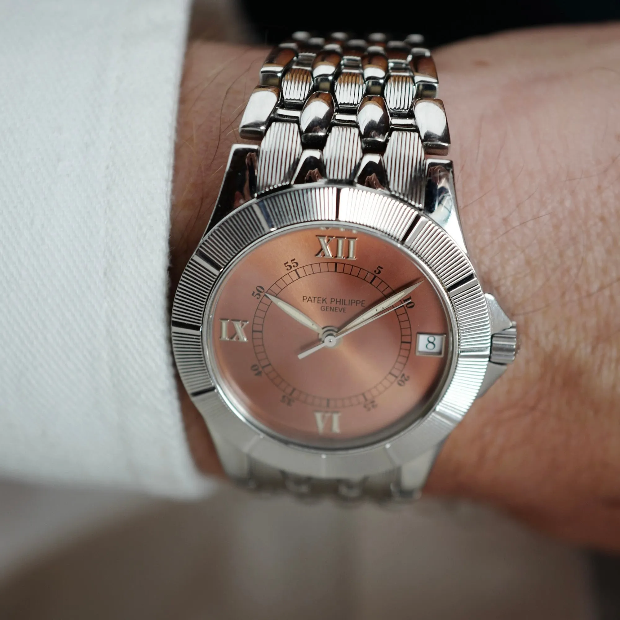 Patek Philippe Steel Neptune Watch Ref. 5080 with Salmon Dial