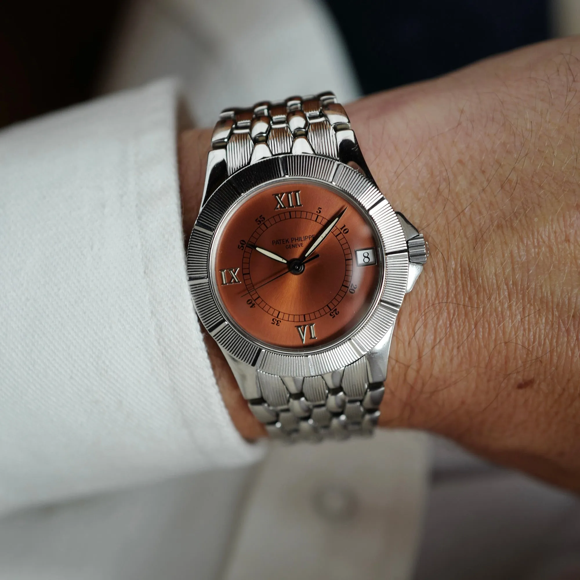 Patek Philippe Steel Neptune Watch Ref. 5080 with Salmon Dial