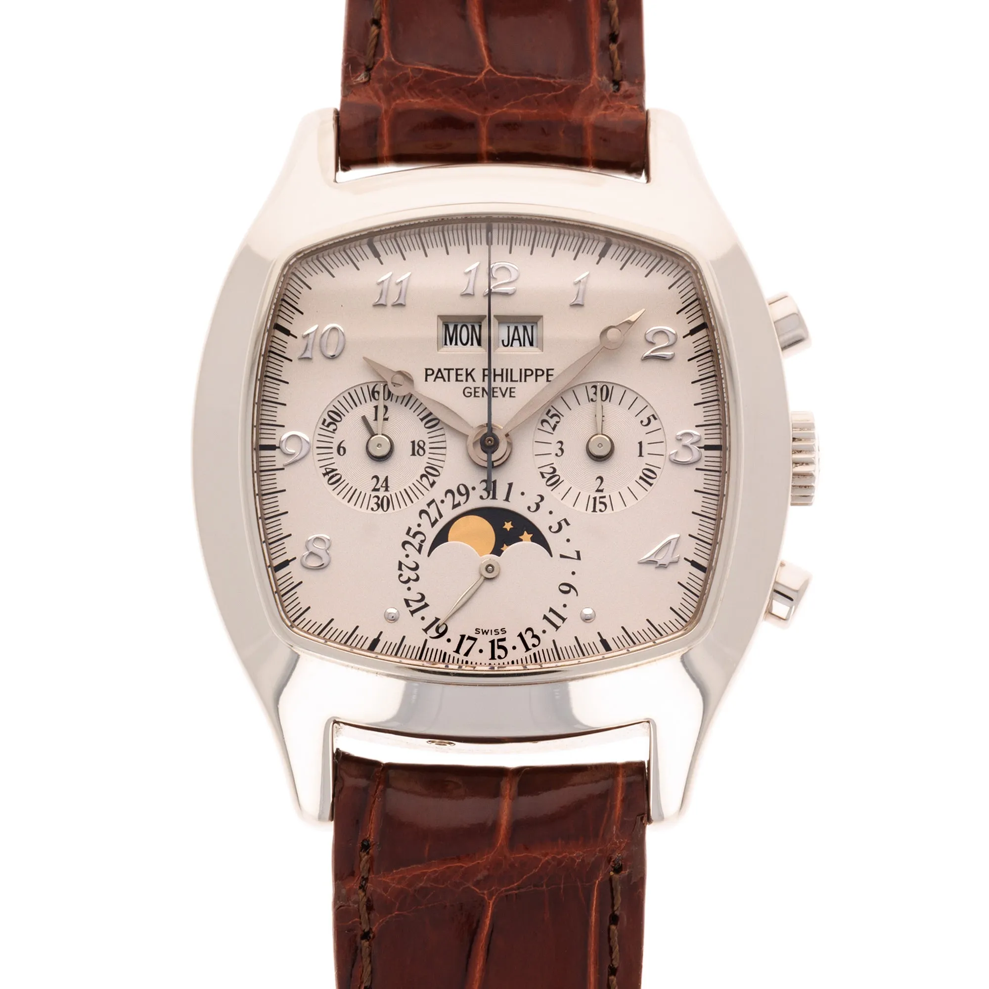 Patek Philippe White Gold Perpetual Calendar Chronograph Watch Ref. 5020