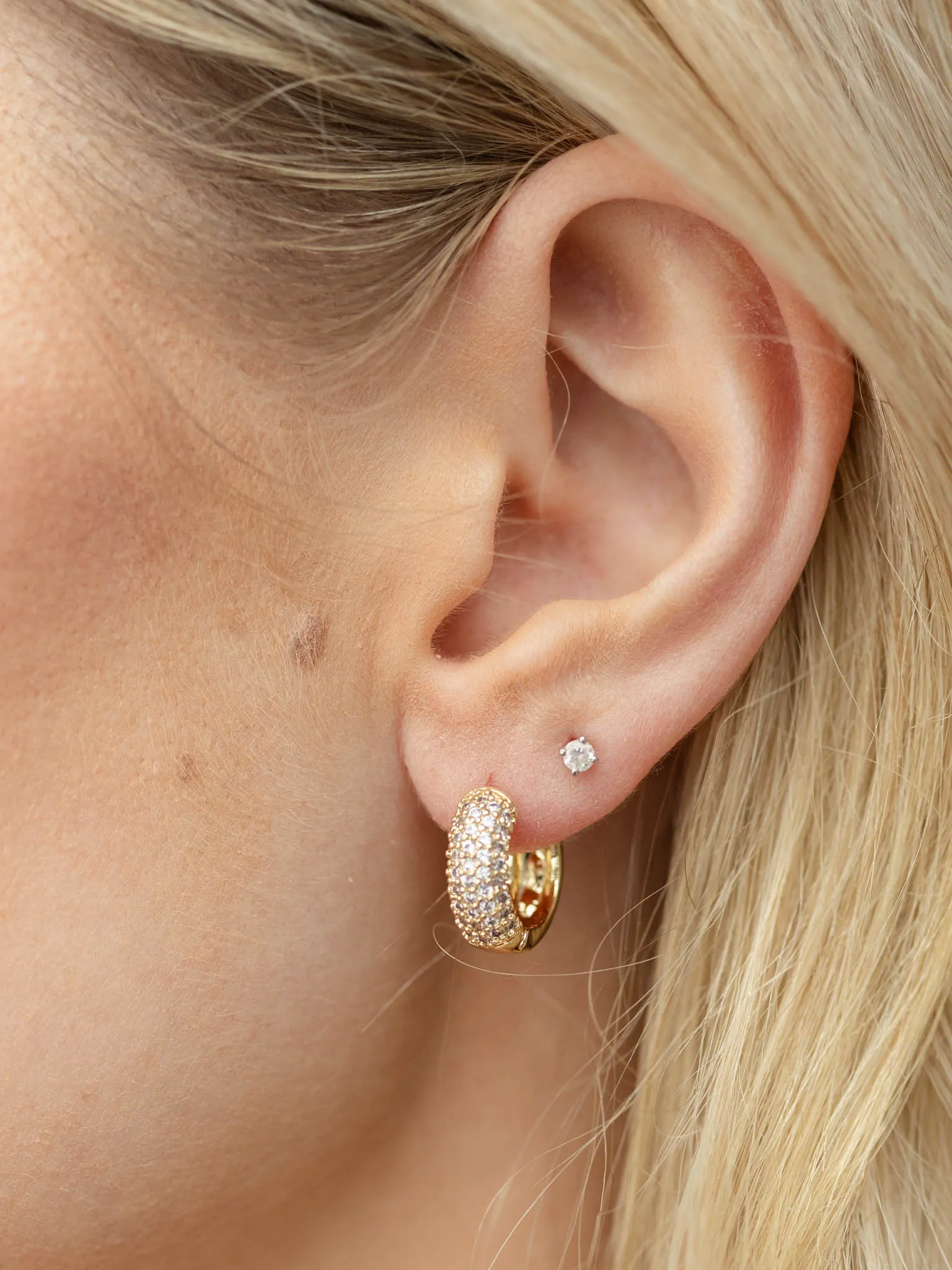 Pave Hoop Earring