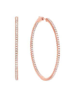 Pave Hoop Earrings Small Finished in 18kt Rose Gold 8010295E00CZ