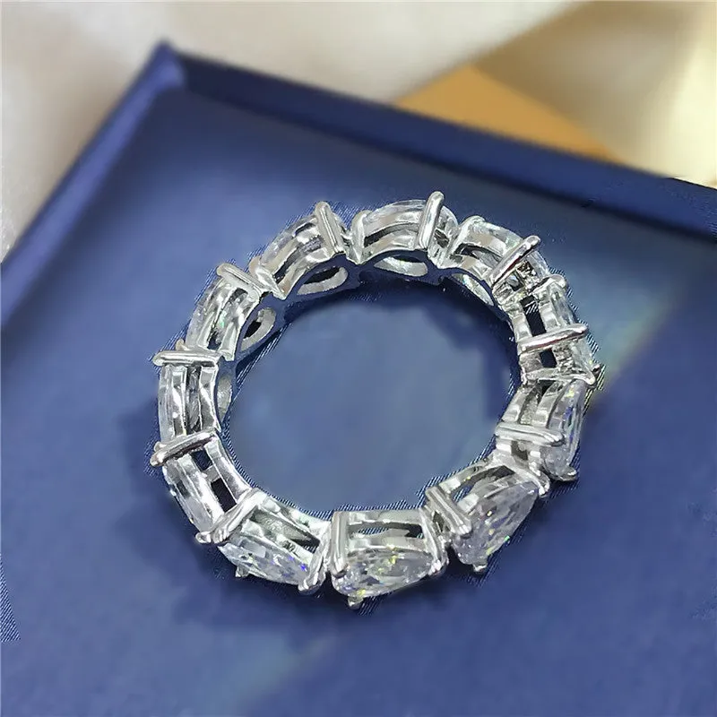 Pear Cut Created Diamond Full Eternity Ring