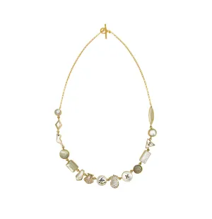 pearl and shell necklace - white