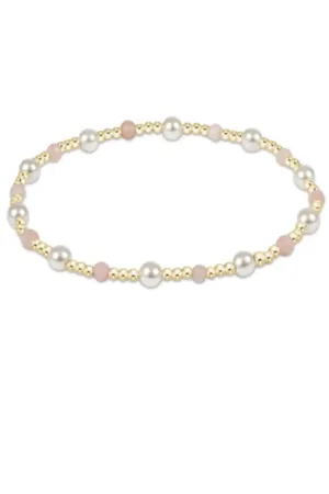 Pearl Sincerity Pattern 4mm Bead Bracelet Pink Opal