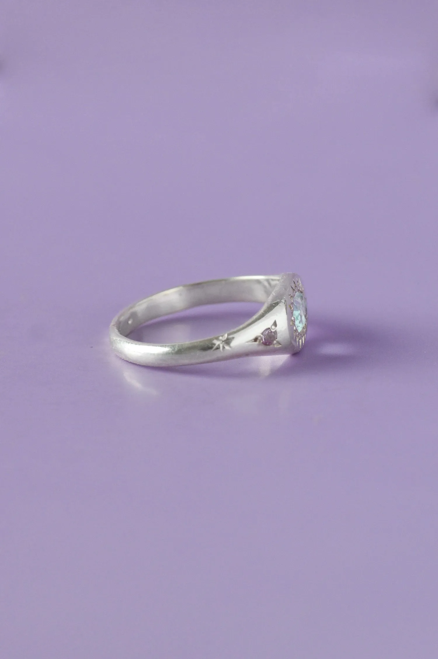 Penny Aquamarine Silver Ring