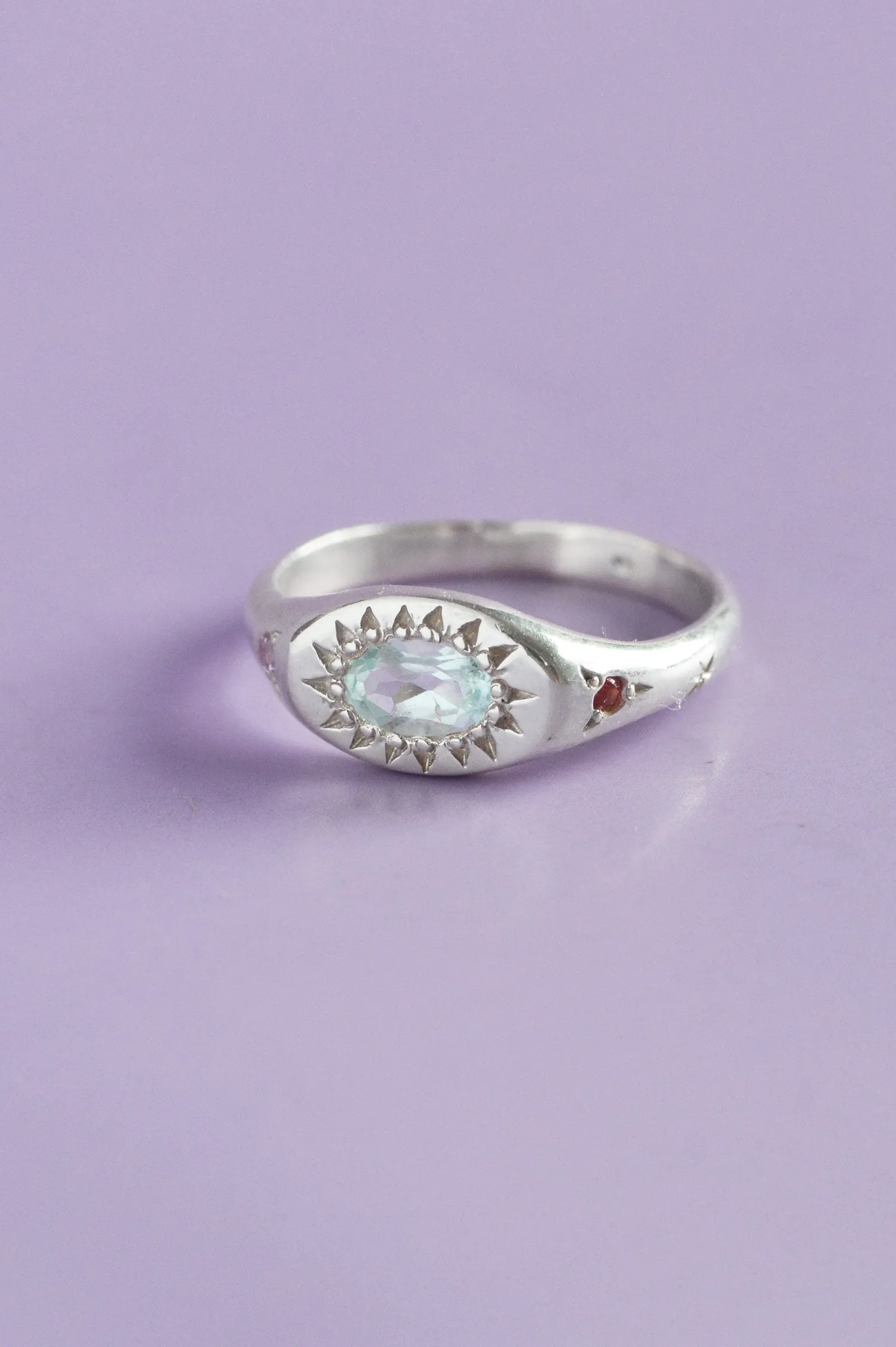 Penny Aquamarine Silver Ring