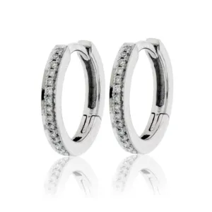 Petite Diamond Huggie Hoop Earrings