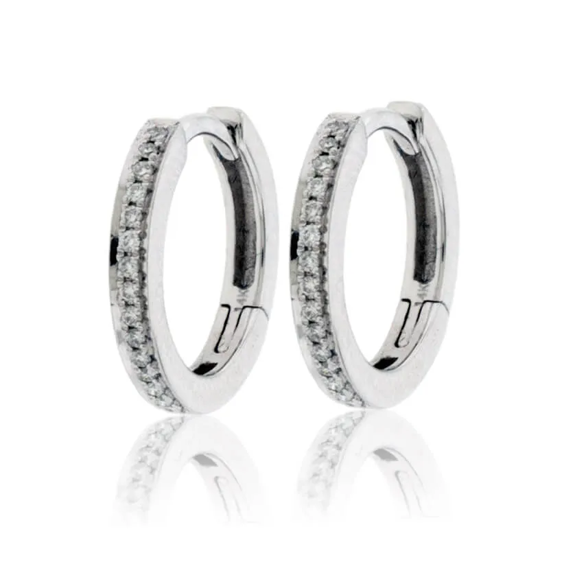 Petite Diamond Huggie Hoop Earrings