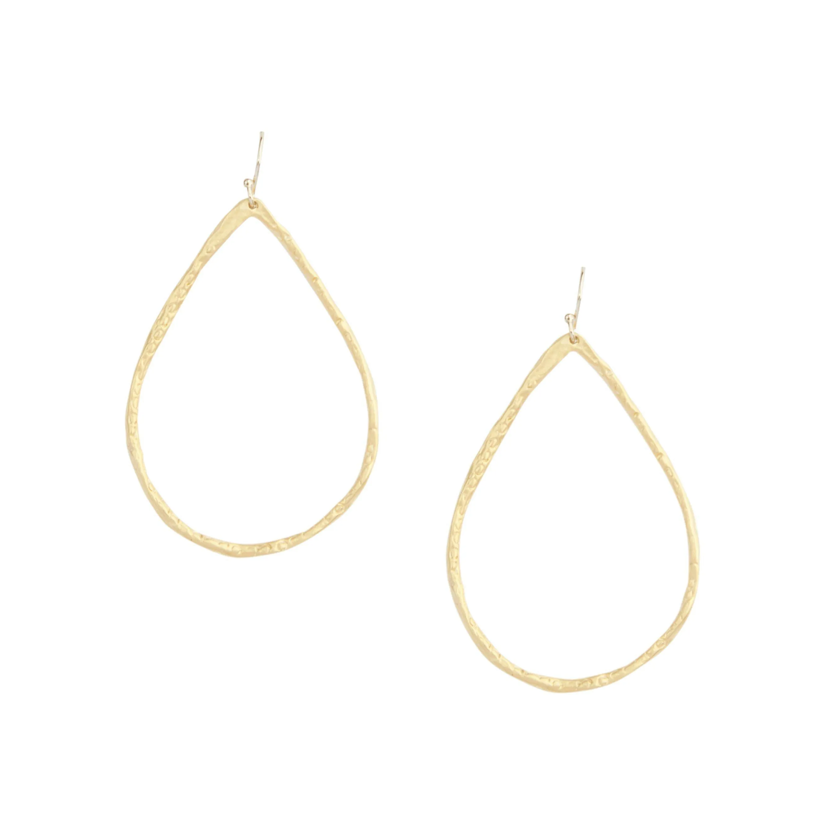 Petite Hammered Hoops in Gold