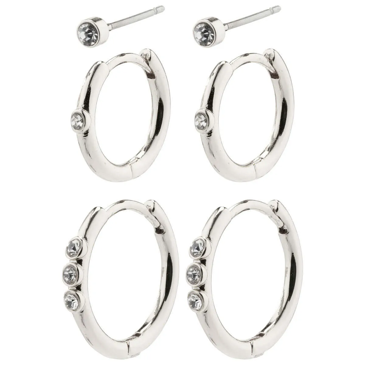 Pilgrim Ecstatic Silver Earrings Set