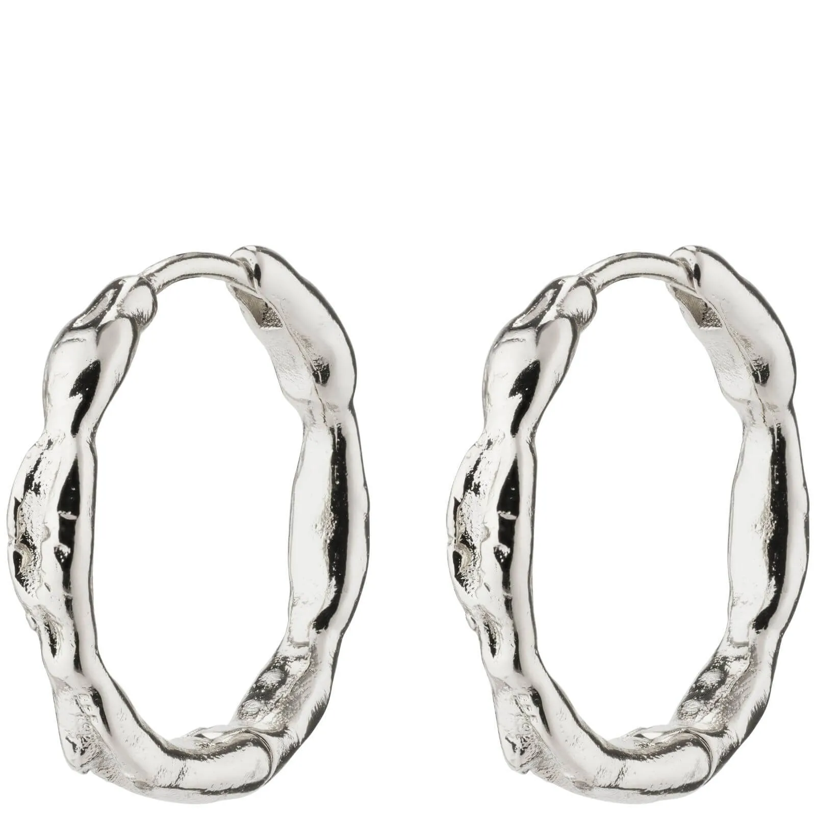 Pilgrim Eddy Silver Organic Large Hoop Earrings