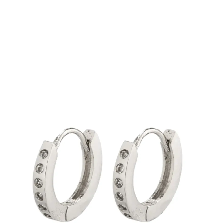 Pilgrim Gry Small Silver Hoop Earrings