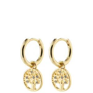 Pilgrim Iben Gold Tree Of Life Charm Hoop Earrings