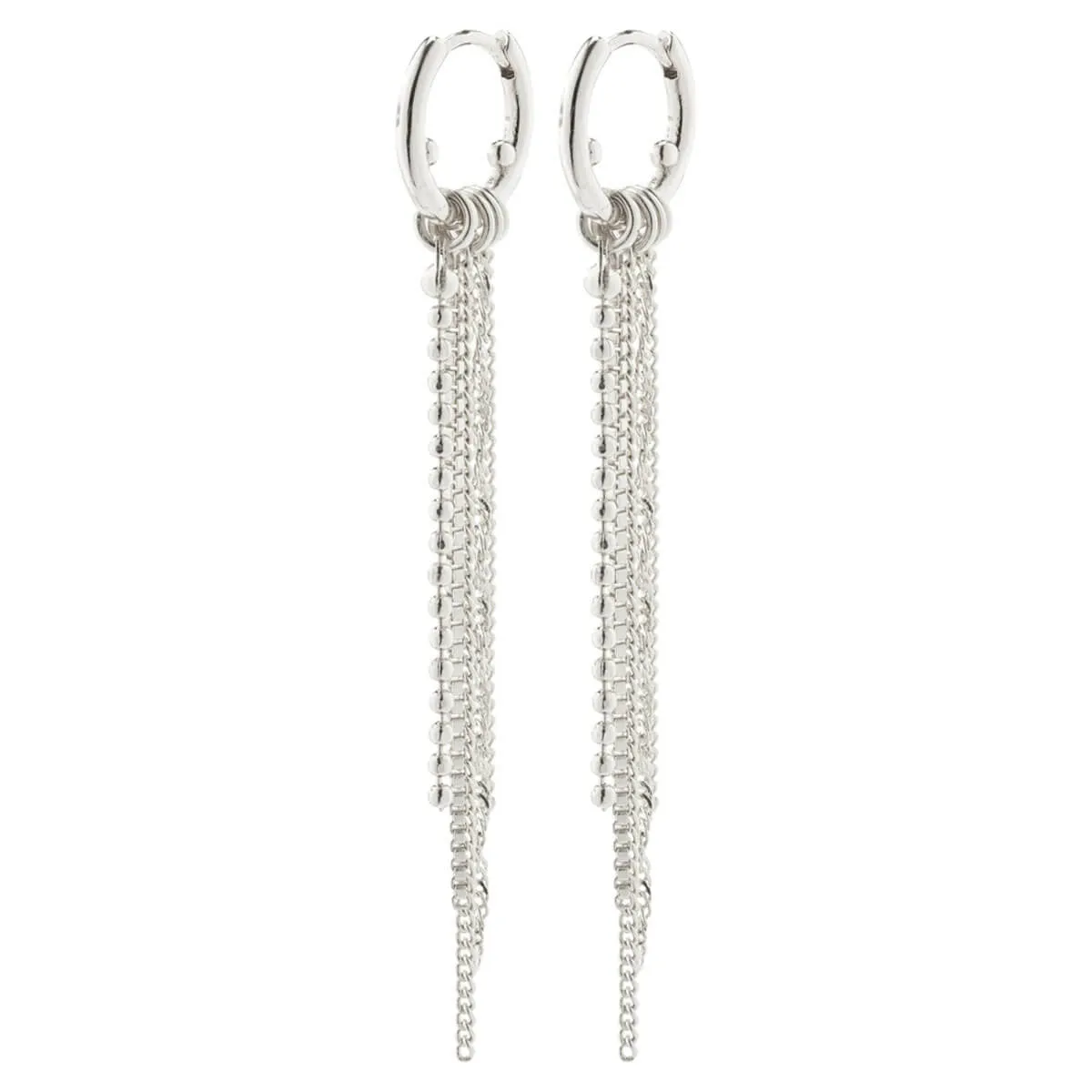 Pilgrim Nur Silver Small Hoop Fringe Earrings