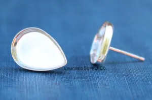 Plain Pear Bezel Stud Earring Blanks