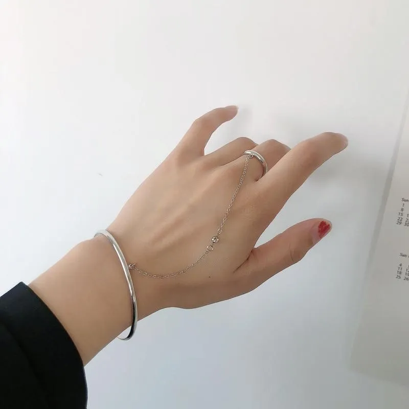 Punk Cool Hip Hop Multi-layer Adjustable Chain Four Fingers Open Alloy Women Rotate Rings for Women Jewelry Party Gift