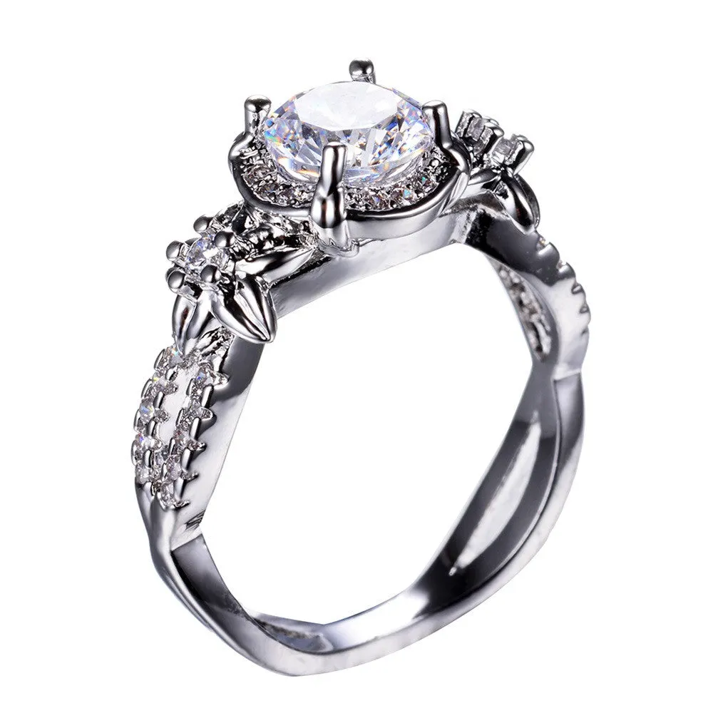 Punk Jewelry S Style Red Zircon Stone Ring Black Gold Filled Unique Party Finger Rings For Women Bohemian Bijoux